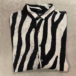 Ksubi Black & White Animal Short Sleeve Shirt